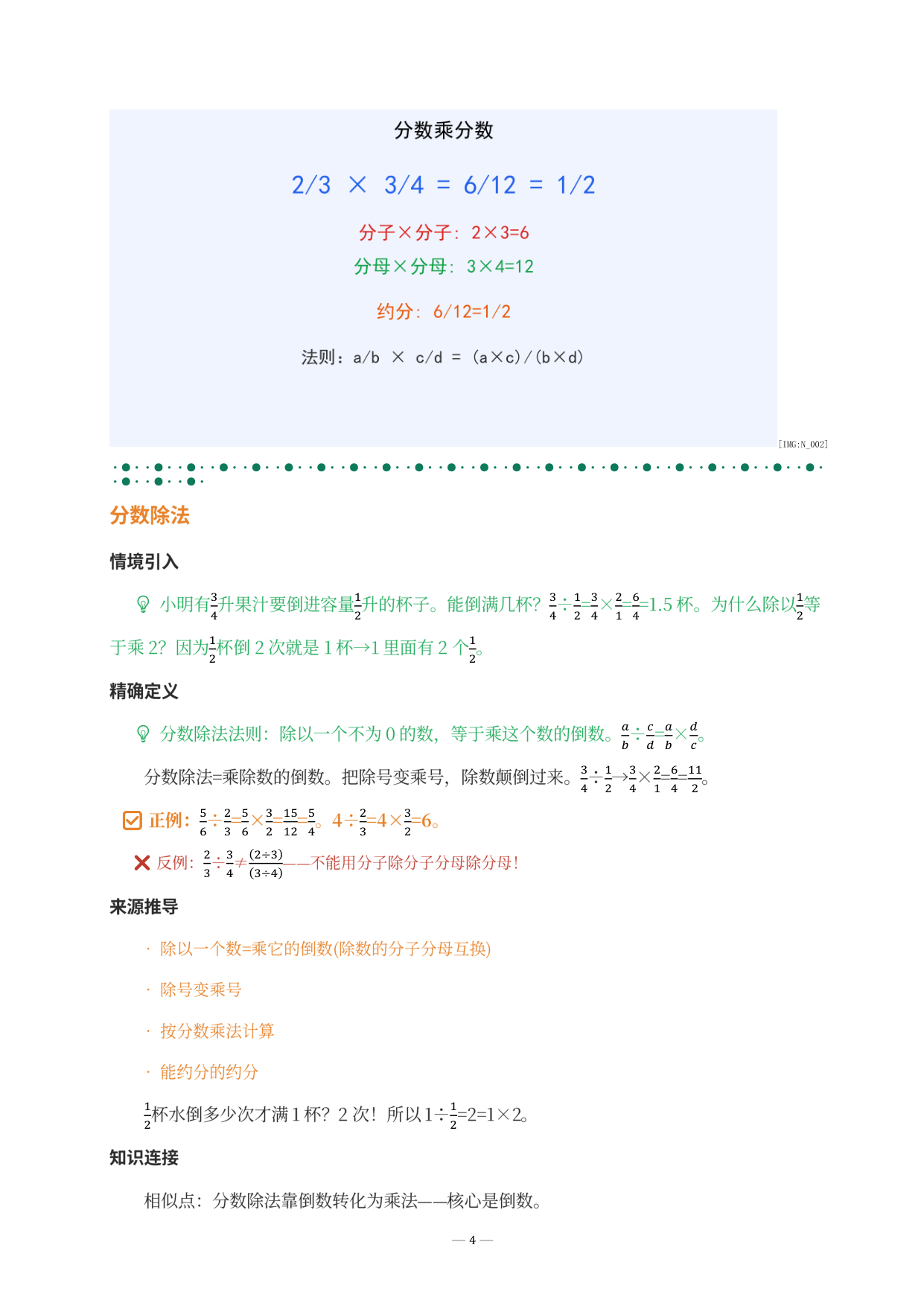 分数除法法则