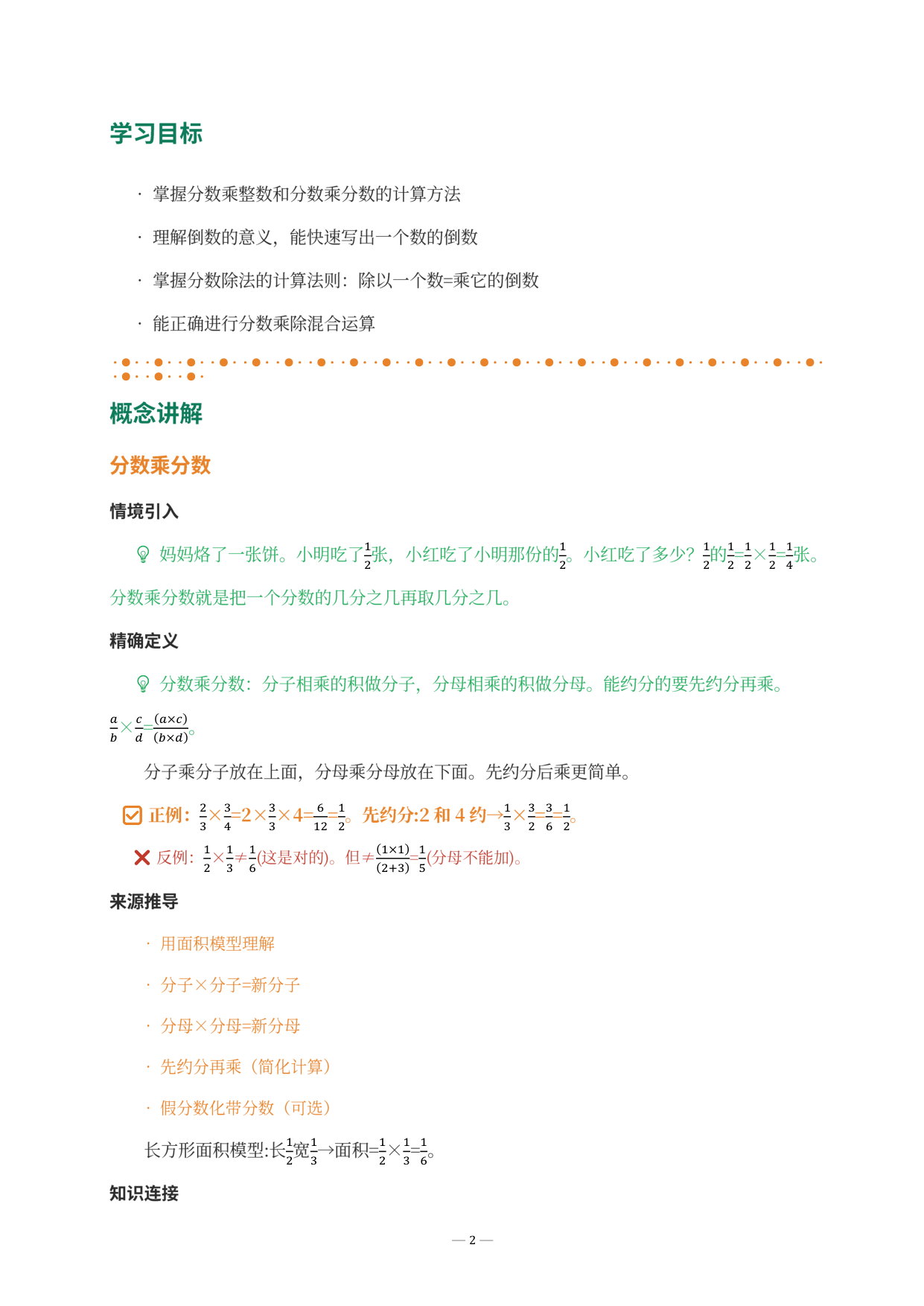 学习目标与分数乘法